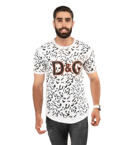 تیشرت مردانه طرحدار یقه گردD&G مدل 38274 - 1