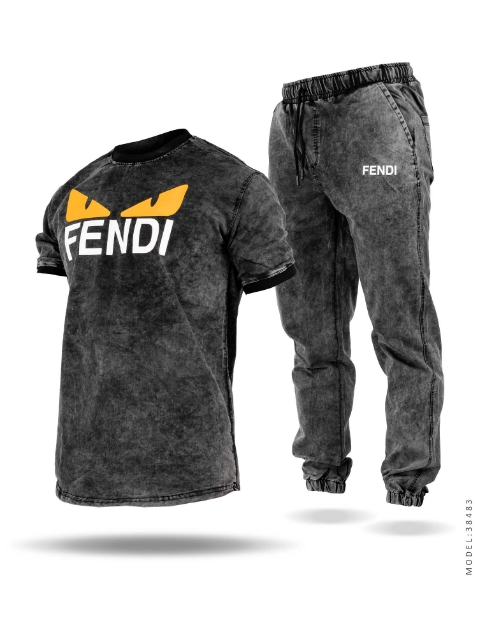 ست تیشرت و شلوار اسپرت لی Fendi مدل 38483