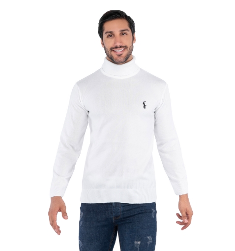 بافت مردانه ساده یقه اسکی Polo مدل 38675