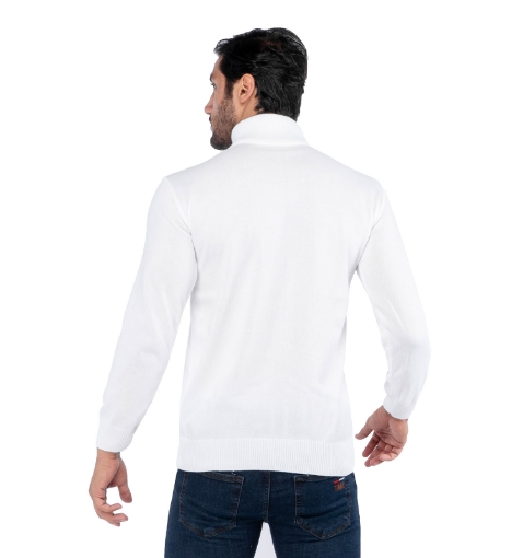 بافت مردانه ساده یقه اسکی Polo مدل 38675 - 1