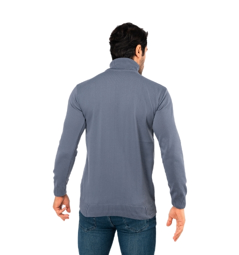 بافت مردانه ساده یقه اسکی Polo مدل 38849 - 1