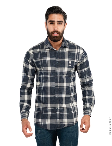 پیراهن مردانه چهارخانه Polo مدل 38997